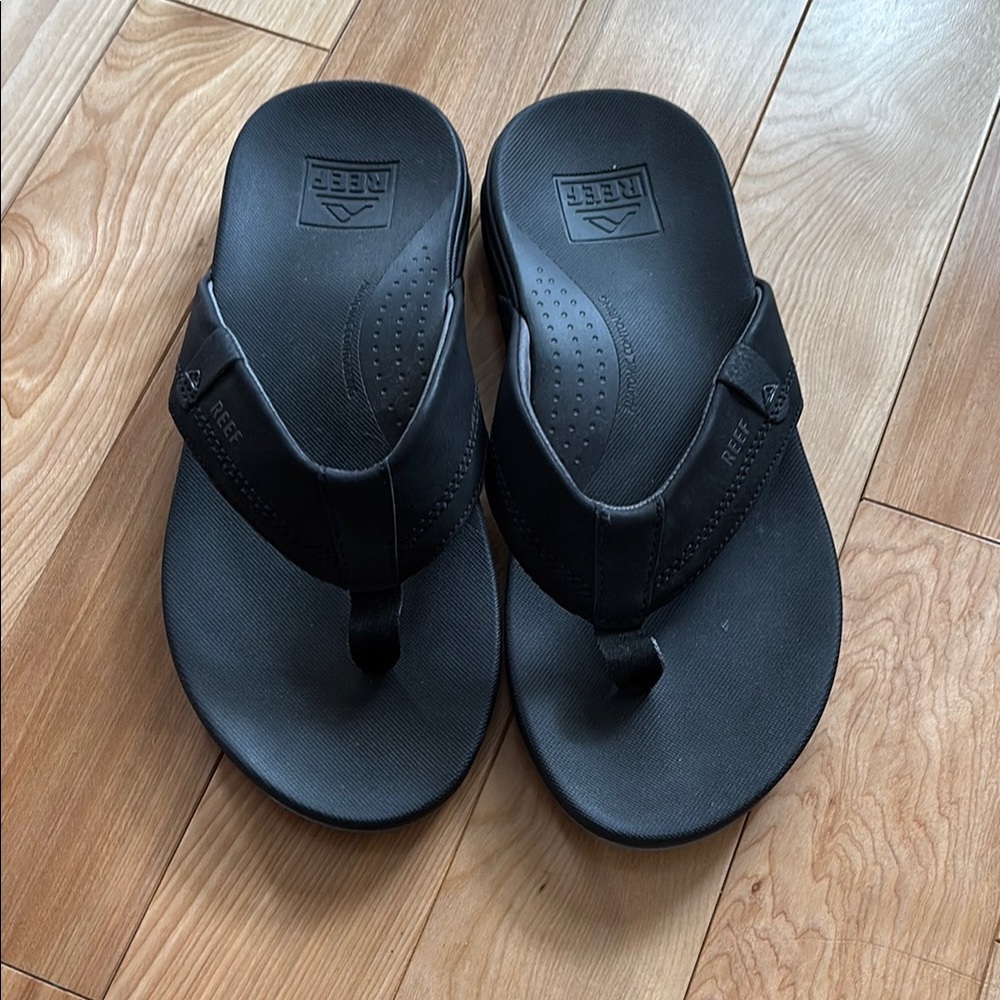 Reef Black Flip-Flop Sandals with Ergonomic Footbed